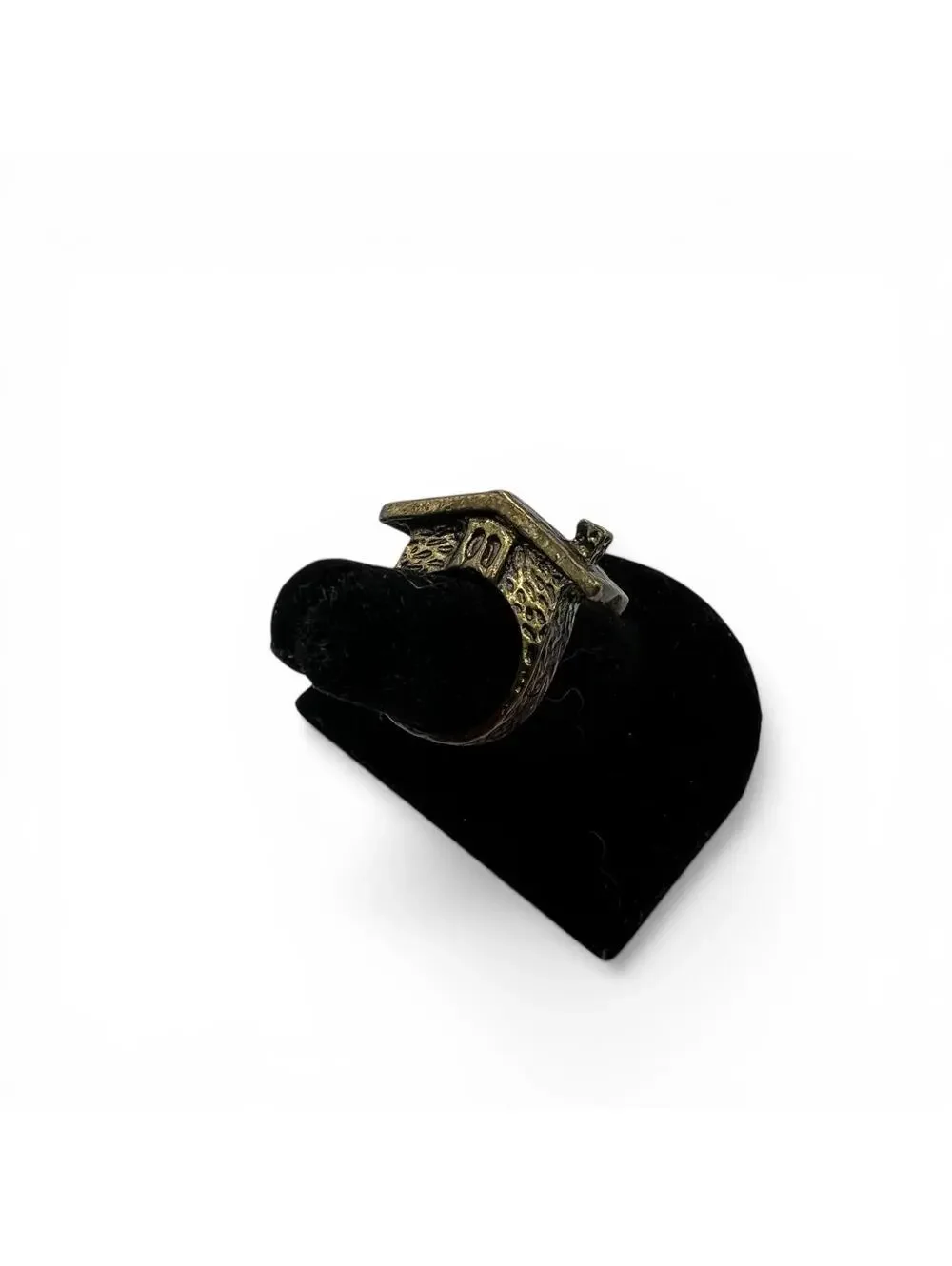 Vintage Bronze Tone House Shaped Ring Size 7